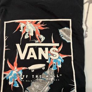Vans Black T-Shirt with Floral Graphic